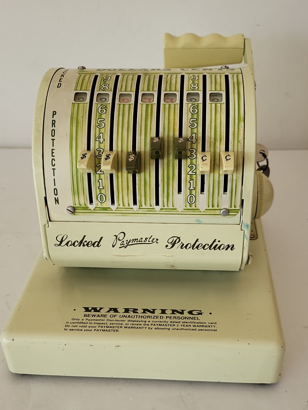 Vintage Paymaster Series X-900 7-Column Check Writer Machine with Key